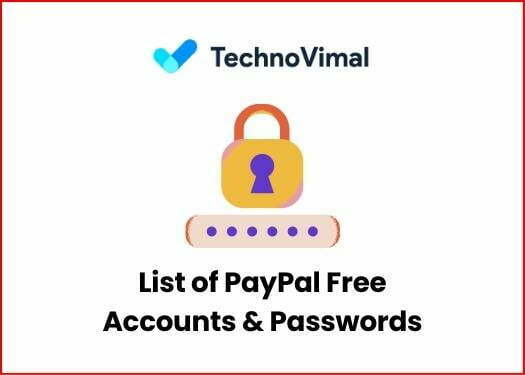 List of PayPal Free Accounts & Passwords