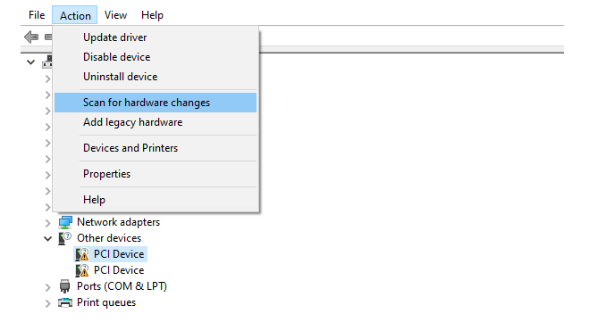 Reinstall Drivers from Device Manager
