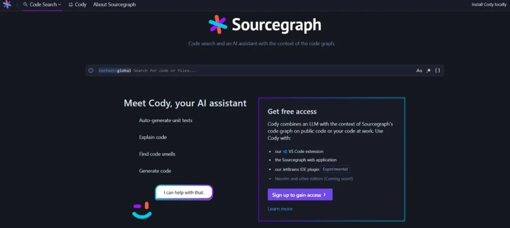 Cody by Sourcegraph AI Code Generators