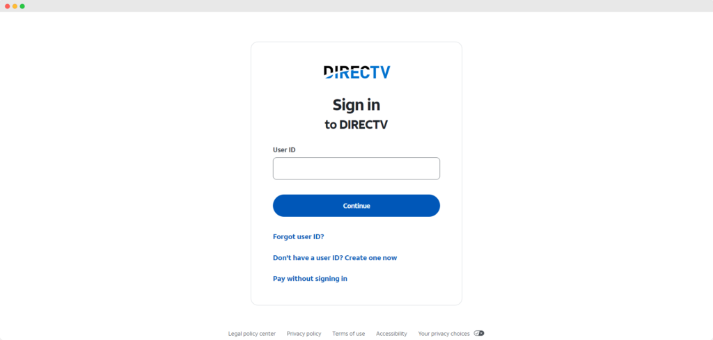 directv account sign in