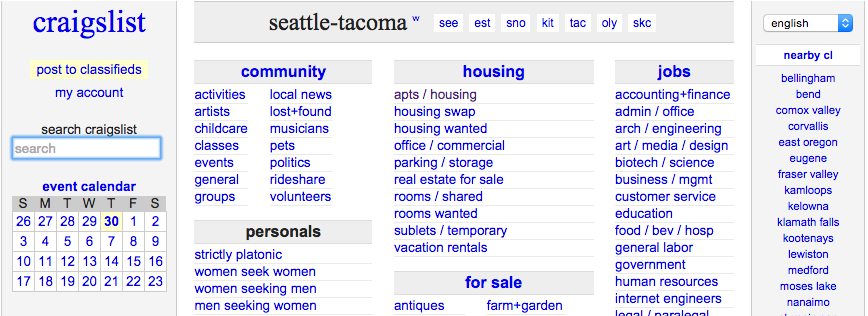 Craigslist and Seattle